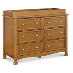 Chestnut 6 Drawer Double Dresser Spacious Drawers Provide Ample Storage to Organize