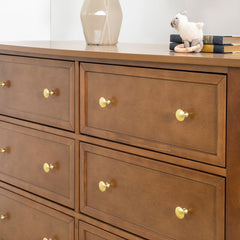 Chestnut 6 Drawer Double Dresser Spacious Drawers Provide Ample Storage to Organize