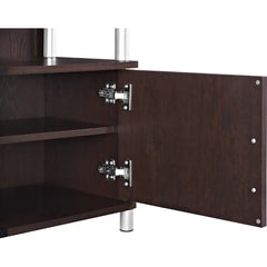 Black/Cherry Kamal TV Stand for TVs up to 70" Contemporary Style
