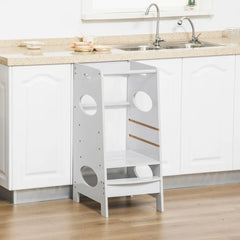 Gray Kaneshiro Kids Step Stool Ideal for Kitchen Washroom and Dining Room