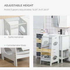 Gray Kaneshiro Kids Step Stool Ideal for Kitchen Washroom and Dining Room
