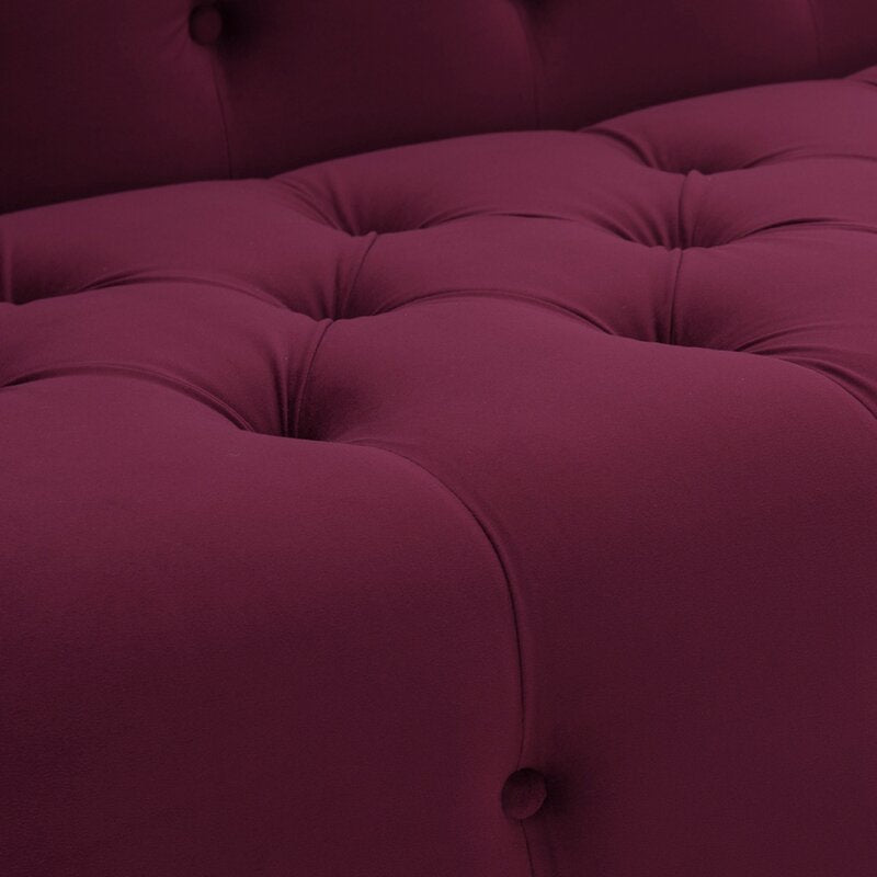 Kannon Tufted Right Arm Chaise Lounge Burgundy div class