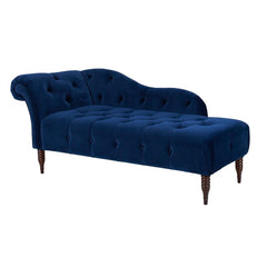 Kannon Tufted Right-Arm Chaise Lounge Navy Blue Polyester Blends