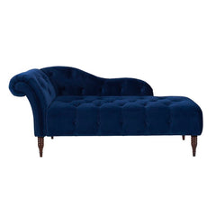 Kannon Tufted Right-Arm Chaise Lounge Navy Blue Polyester Blends