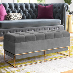 Upholstered Flip Top Storage Bench This Storage Bench Brings Glam Style and An Extra Place to Tuck Away Throw Blankets in your Living Room or Bedroom