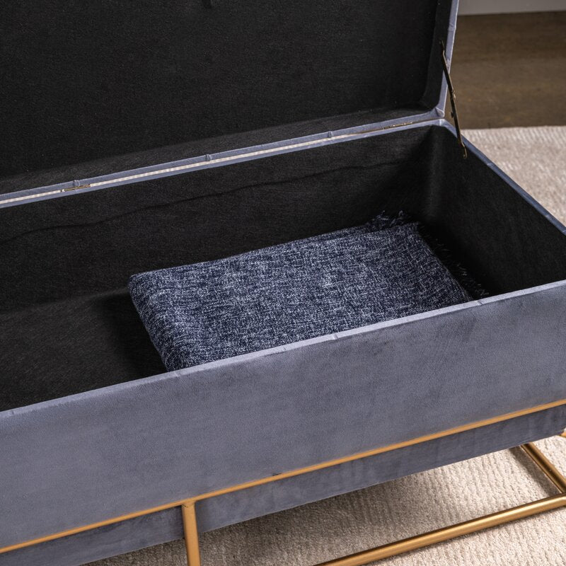 Upholstered Flip Top Storage Bench This Storage Bench Brings Glam Style and An Extra Place to Tuck Away Throw Blankets in your Living Room or Bedroom