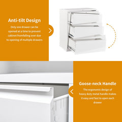 White Karanfila 35.43'' Wide 3 Drawer Lateral Filing Cabinet Contemporary Minimalist Design