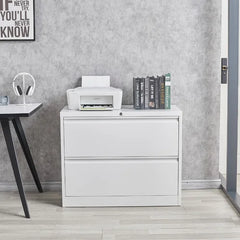 White Karanicas 35.43'' Wide 2 Drawer Lateral Filing Cabinet