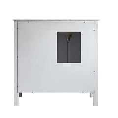 White Karine 36" Single Bathroom Vanity Set Crafted from a Clean Lined Solid Wood Base