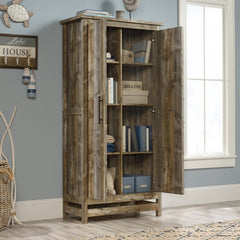 Karn 35.25'' Wide 6 Shelf Storage Cabinet Hidden Storage Behind Doors