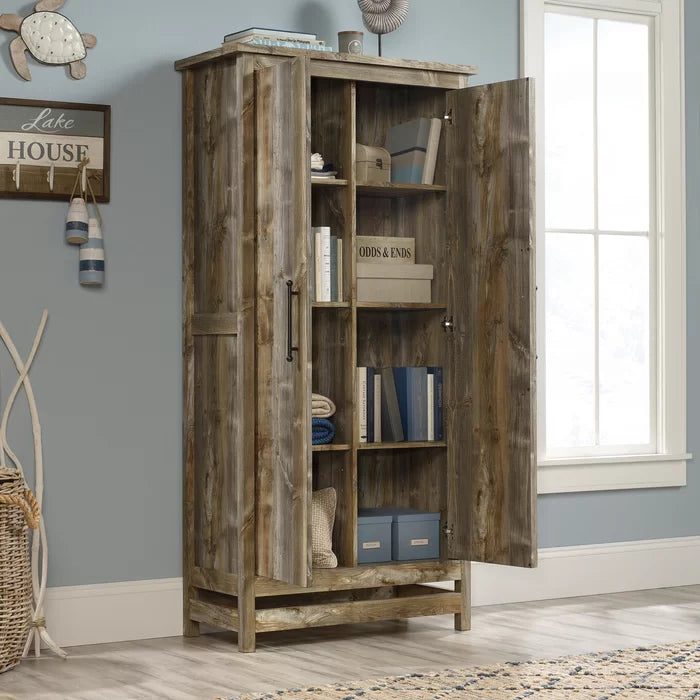 Karn 35.25'' Wide 6 Shelf Storage Cabinet Versatile Shelves are Ideal for the Storage
