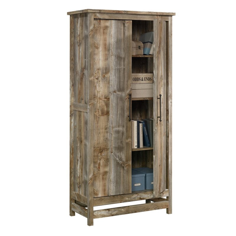 Karn 35.25'' Wide 6 Shelf Storage Cabinet Hidden Storage Behind Doors