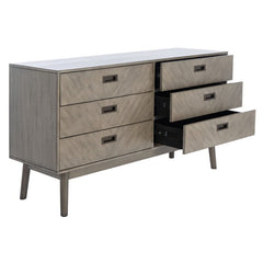 Light Gray Karolina 6 Drawer 56'' W Double Dresser Engineered Wood