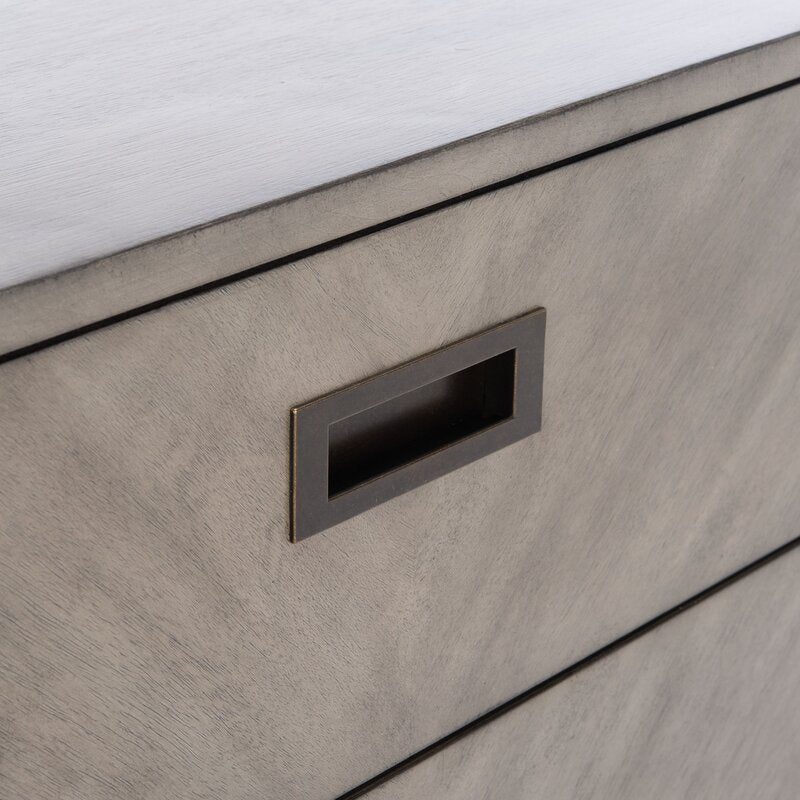 Light Gray Karolina 6 Drawer 56'' W Double Dresser Engineered Wood