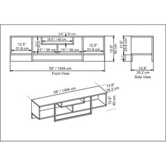 TV Stand for TVs up to 65" Stylish Features Rectangular Black Metal Bar