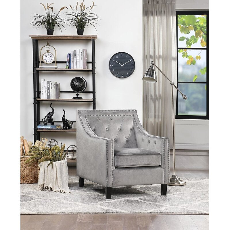 29.25'' Wide Tufted Velvet Armchair Eye Catching Glamorous Design