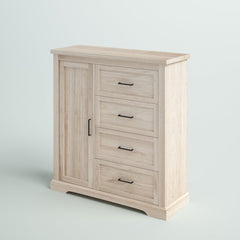 Birch Katheryn 45" 4 Drawer Grooved Wardrobe Crafted From Engineered Wood