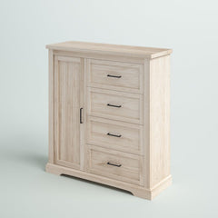 Birch Katheryn 45" 4 Drawer Grooved Wardrobe Crafted From Engineered Wood