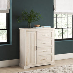 Birch Katheryn 45" 4 Drawer Grooved Wardrobe Crafted From Engineered Wood