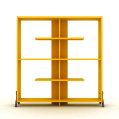 Yellow Kazanovicz 45'' H x 44'' W Geometric Bookcase Adjustable Shelf Space