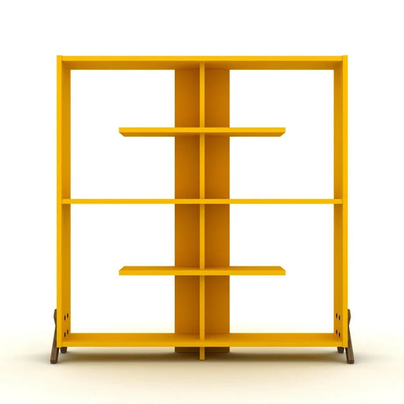 Yellow Kazanovicz 45'' H x 44'' W Geometric Bookcase Adjustable Shelf Space