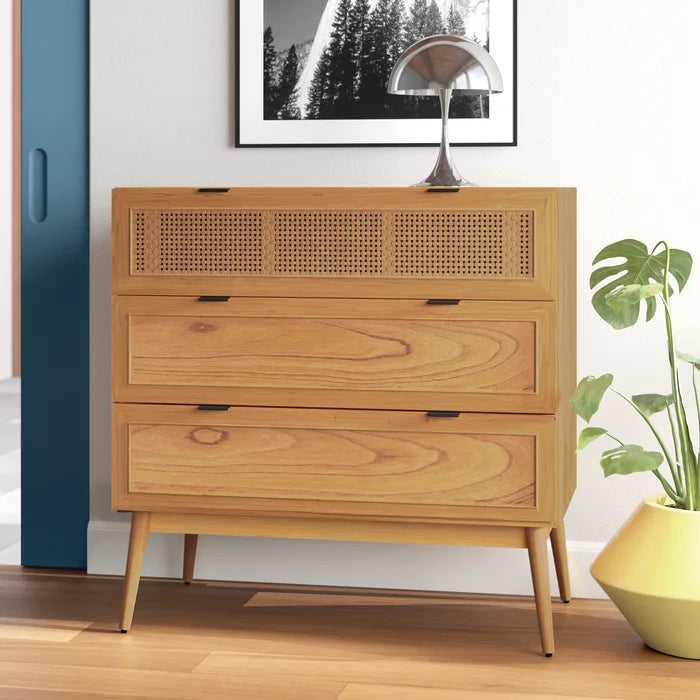 Solid Wood Keanu 3 Drawer 36'' W Chest Perfect Organize with Contemporary Style