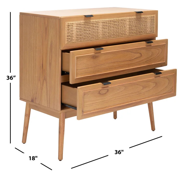 Solid Wood Keanu 3 Drawer 36'' W Chest Perfect Organize with Contemporary Style