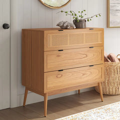 Solid Wood Keanu 3 Drawer 36'' W Chest Perfect Organize with Contemporary Style