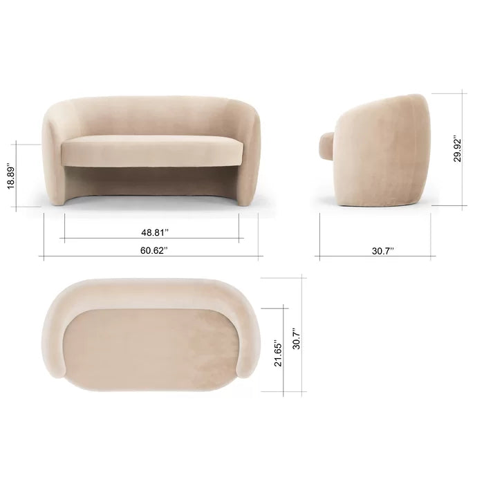 Solid Wood Kearney 60.63'' Round Arm Loveseat Perfect your Living Room