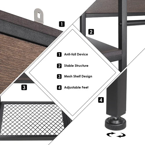 Dark Brown Kedarnath 46.9'' Wide Hall Tree with Bench and Shoe Storage