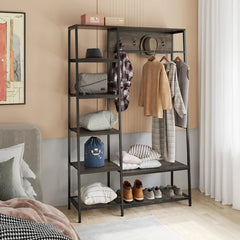 Dark Brown Kedarnath 46.9'' Wide Hall Tree with Bench and Shoe Storage