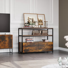 Keddrick 42.5'' Wide 2 Drawer Server Black Metal Frame