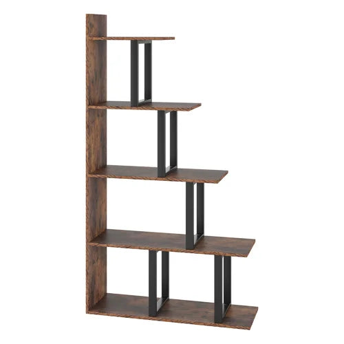 Kedest 63'' H x 34.6'' W Step Bookcase Strong Durability & Stability