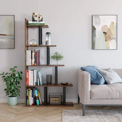 Kedest 63'' H x 34.6'' W Step Bookcase Strong Durability & Stability