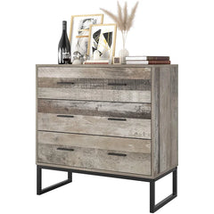 Distressed Finish Kedrian 3 Drawer 31.5'' W Chest Bring More Storage Space