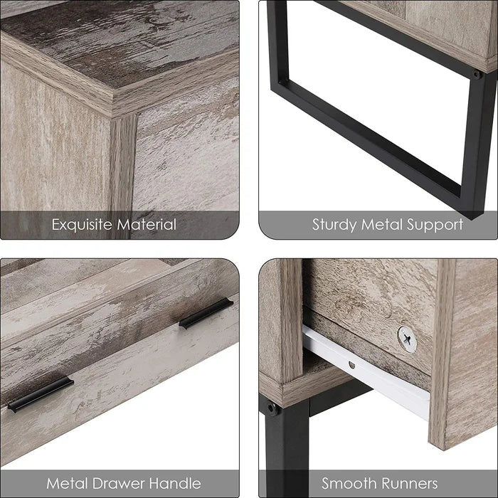 Distressed Finish Kedrian 3 Drawer 31.5'' W Chest Bring More Storage Space