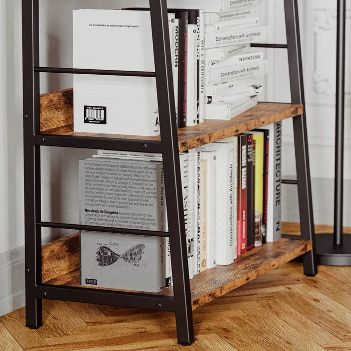 5 Shelves 59" H x 27.6" W x 13.8" D Keedy 27.6'' W Ladder Bookcase