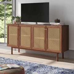 Walnut Keegan TV Stand for TVs up to 70" Brings A Vintage-Inspired Bohemian Vibe to your Living Room