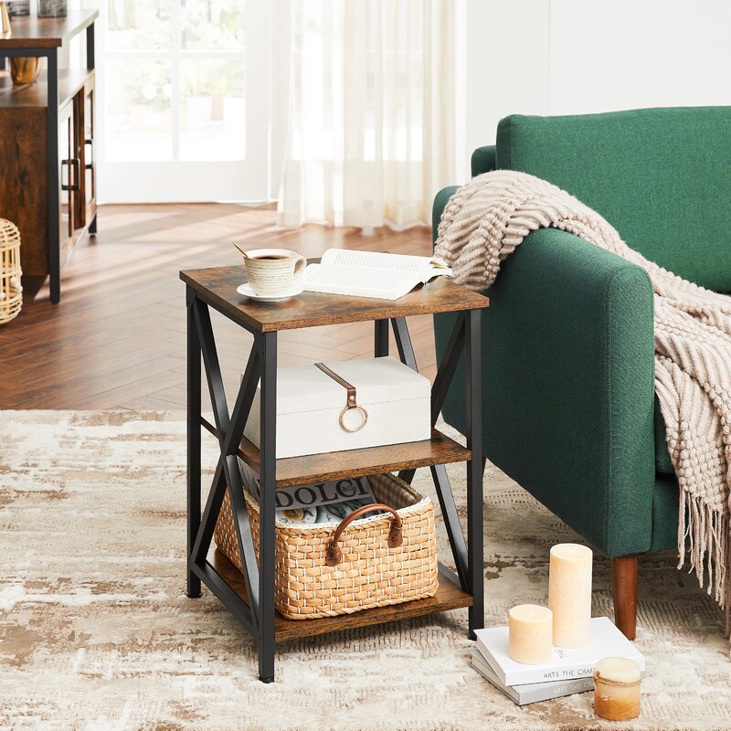 Keenen 23.6'' Tall End Table Farmhouse Industrial Design