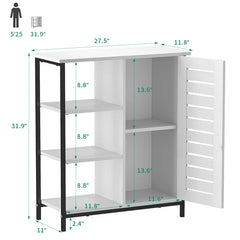 White Keevah 31.9'' Tall Iron 1 - Door Accent Cabinet Provides Additional Storage Space