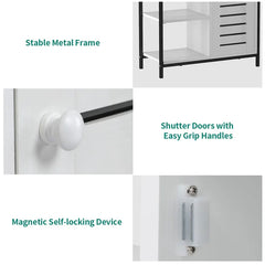 White Keevah 31.9'' Tall Iron 1 - Door Accent Cabinet Provides Additional Storage Space