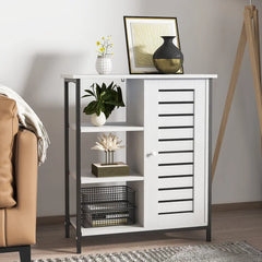 White Keevah 31.9'' Tall Iron 1 Door Accent Cabinet Integrated Cupboard Nestles