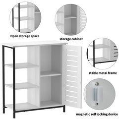 White Keevah 31.9'' Tall Iron 1 - Door Accent Cabinet Provides Additional Storage Space