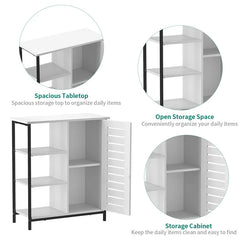 White Keevah 31.9'' Tall Iron 1 - Door Accent Cabinet Provides Additional Storage Space