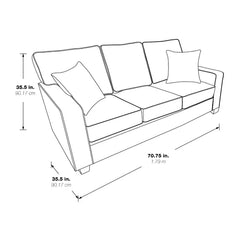 Navy Kehlani 71'' Square Arm Sofa with Reversible Cushions Design