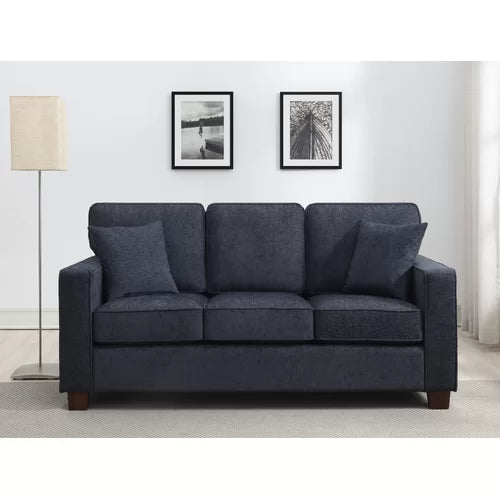 Navy Kehlani 71'' Square Arm Sofa with Reversible Cushions Design