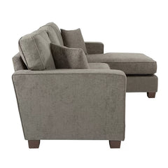 Cush Gray Polyester Kehlani 73.75" Wide Reversible Sofa & Chaise Design