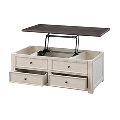 Keil Lift Top Coffee Table with Storage Dovetail Drawers Adjustable Levelers