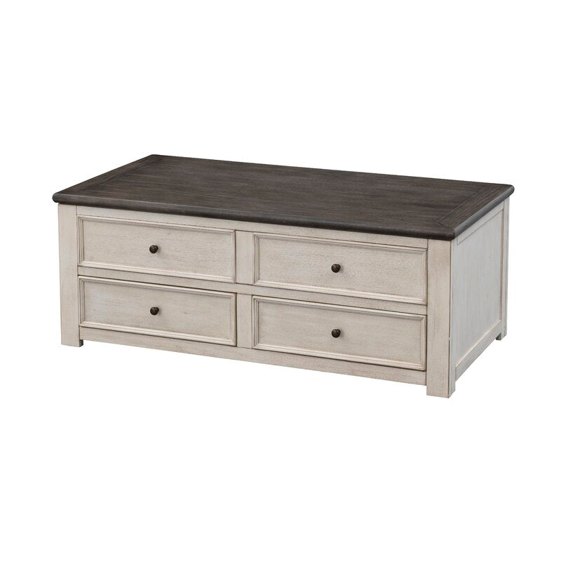 Keil Lift Top Coffee Table with Storage Dovetail Drawers Adjustable Levelers