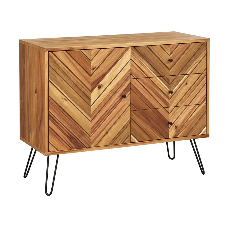 Keira 41.7'' Wide 3 Drawer Server Mid-Century Modern Designed Buffet